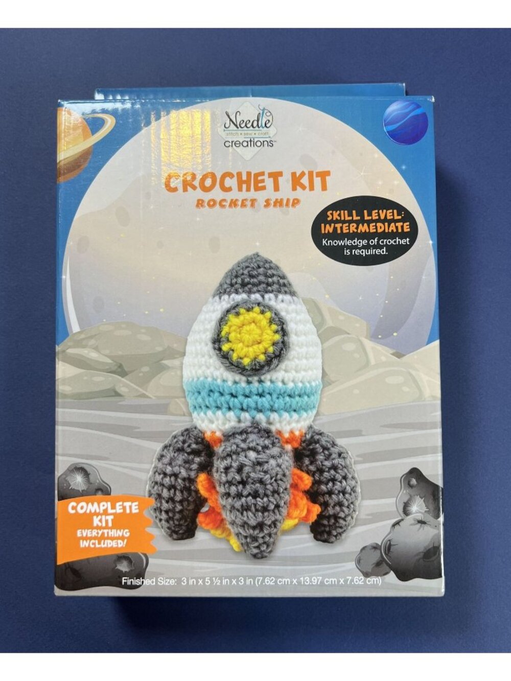 Needle Creations Rocket Ship Crochet Kit Intermediate Complete New Open Box